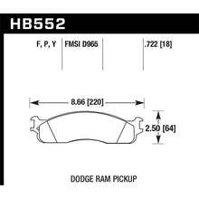 Load image into Gallery viewer, Hawk Performance HPS Brake Pads (HB552F.722)