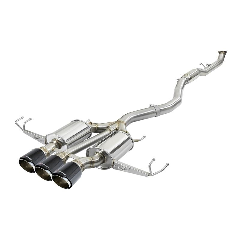 Takeda 3 IN 304 Stainless Steel Cat-Back Exhaust System w/ Carbon Fiber Tips (49-36623-C)