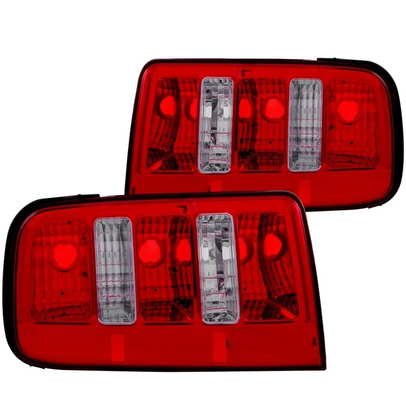 ANZO USA 2005-2009 Ford Mustang Taillights Red/Clear - 2010 Style (221166)