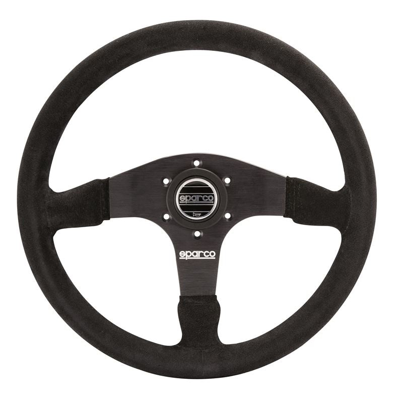 Sparco R375 Racing Steering Wheel, Black Suede (015R375PSN)