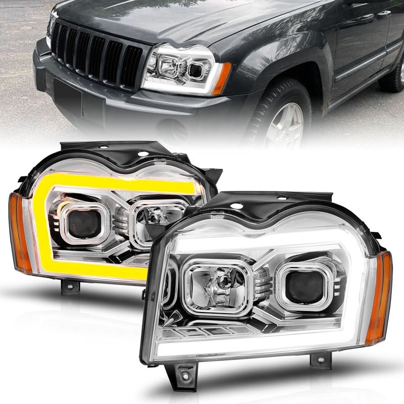 ANZO USA Projector Headlight Set for 2005-2007 Jeep Grand Cherokee (111544)