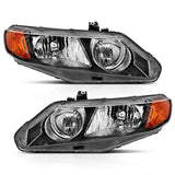 ANZO USA Crystal Headlight Set, Clear Lens, Black w/Amber Housing, Pair, OE Replacement, (121547)