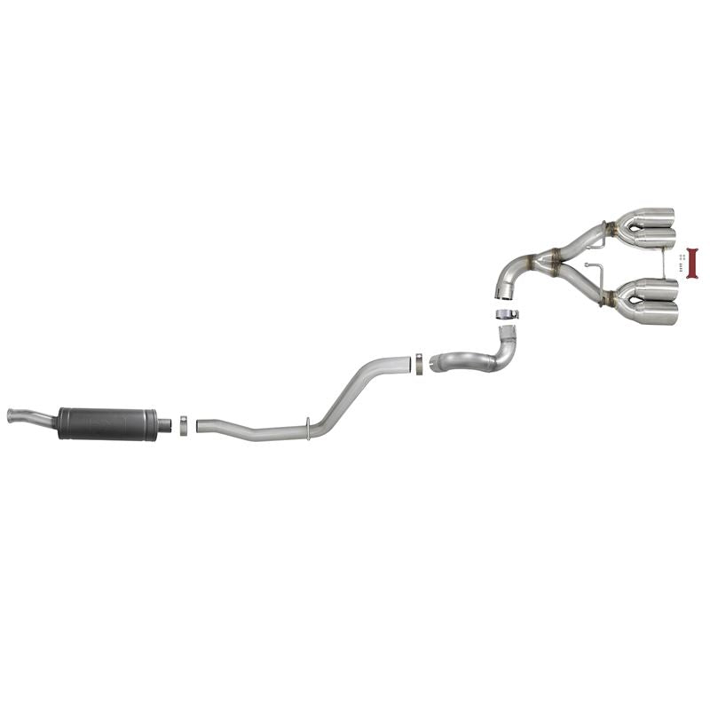 aFe Rebel Series 2-1/2 IN 304 Stainless Steel Cat-Back Exhaust w/ Polished Tip (49-38071-P)