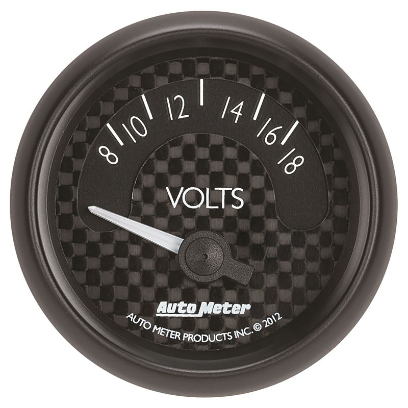 AutoMeter GT Series 52mm Short Sweep Electronic 8-18 Volts Voltmeter (8092)