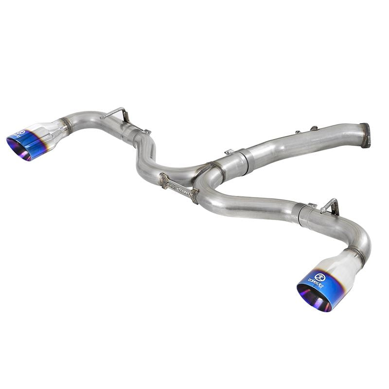 Takeda 3 IN to 2-1/2 IN 304 Stainless Steel Axle-Back Exhaust w/ Blue Flame Tip (49-37002-1L)