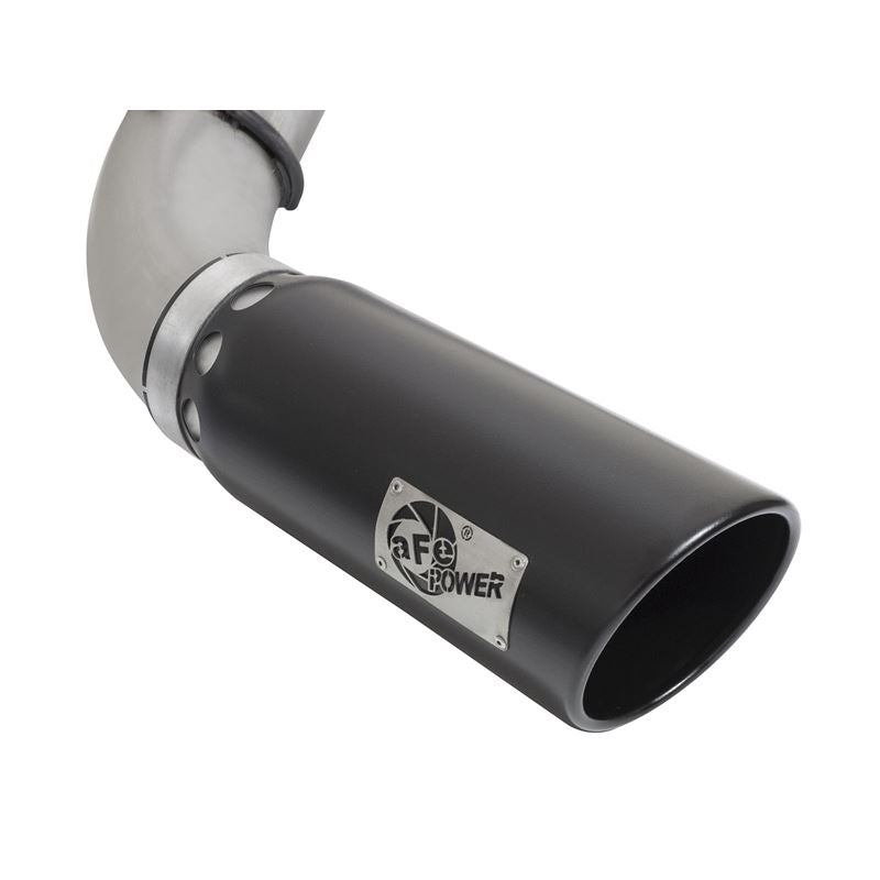 aFe Large Bore-HD 5 IN DPF-Back Stainless Steel Exhaust System w/Black Tip (49-46112-B)