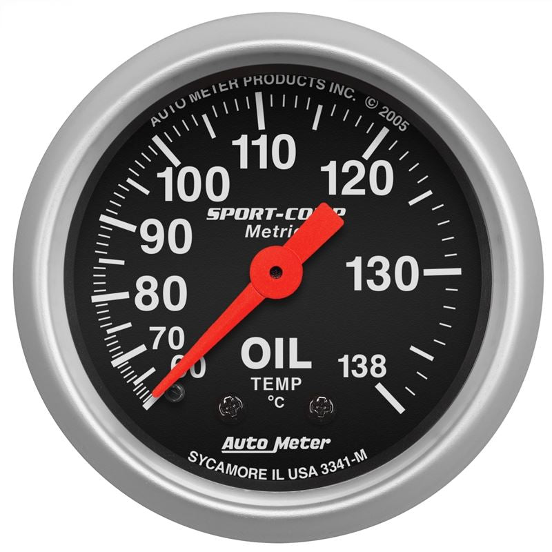 AutoMeter Sport 2in Oil Temp Metric, 60-140c. Mech (3341-M)