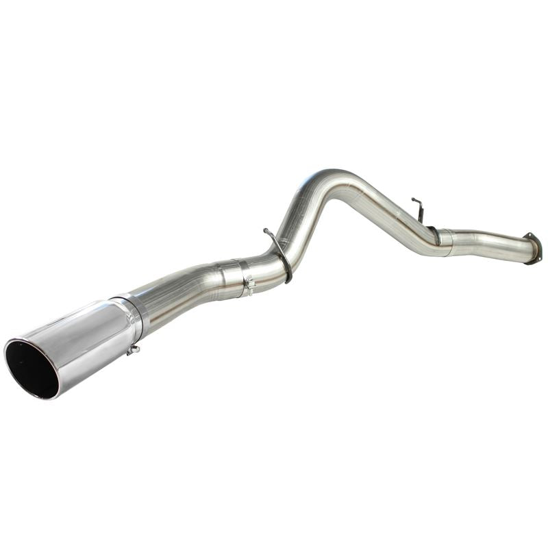 aFe Large Bore-HD 5 IN 409 Stainless Steel DPF-Back Exhaust System w/Polished Tip (49-44040-P)