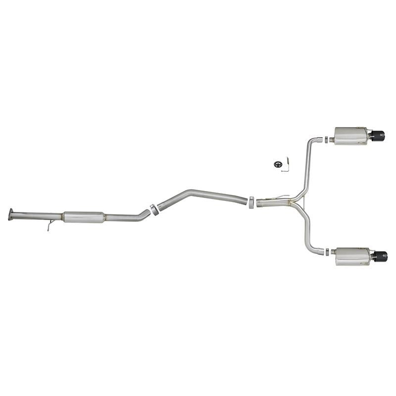 Takeda 2-1/2 IN to 1-3/4 IN 304 Stainless Steel Cat-Back Exhaust w/ Black Tips (49-36605-B)