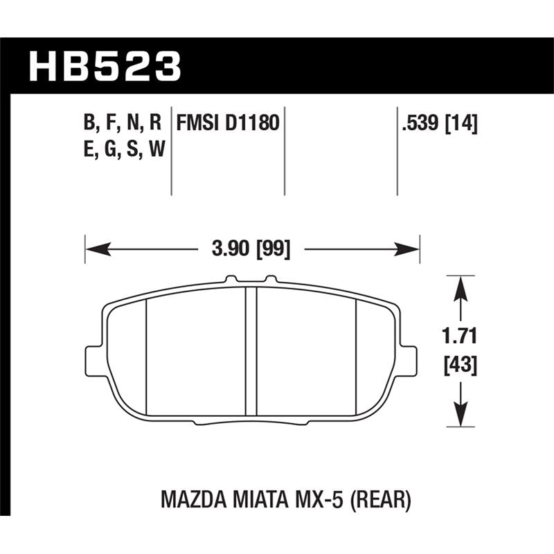 Hawk Performance HPS 5.0 Brake Pads (HB523B.539)