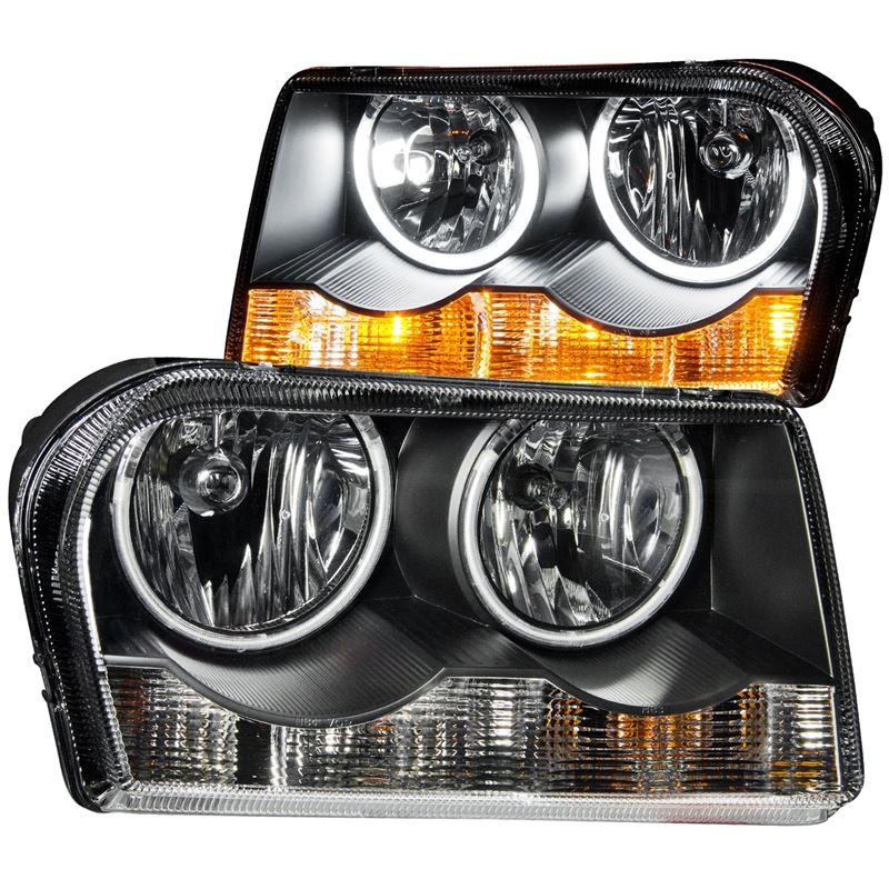 ANZO USA 2005-2010 Chrysler 300 Crystal Headlights w/ Halo Black (CCFL) (121138)