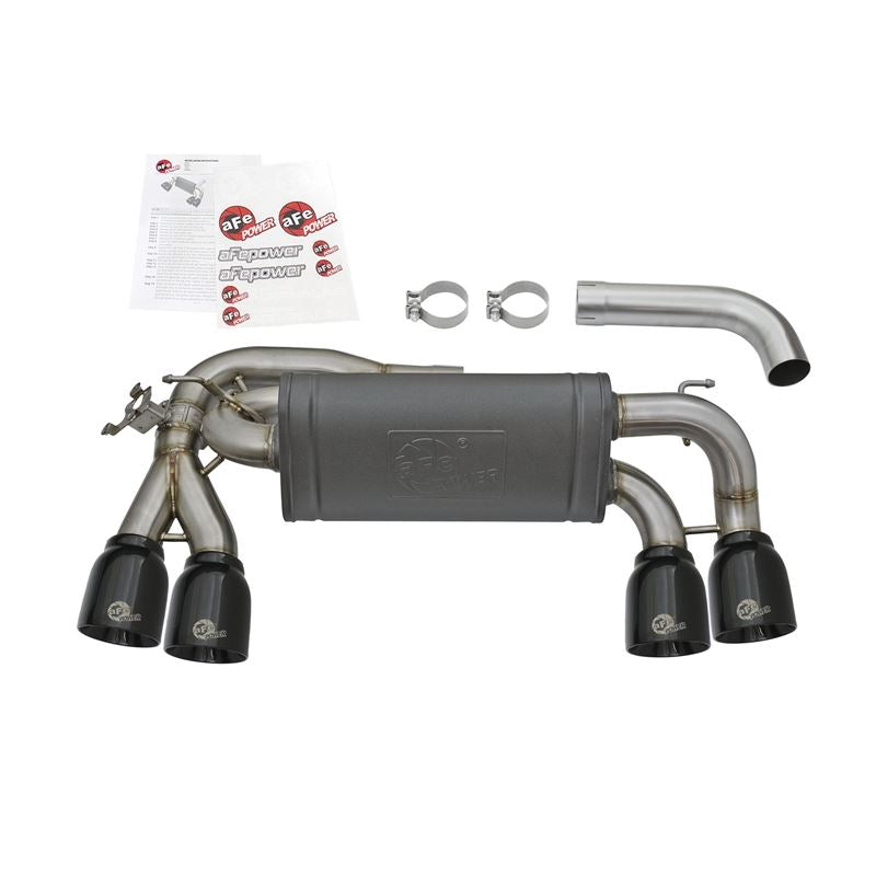 aFe MACH Force-Xp 3 to 2-1/2in Stainless Steel Axle-Back Exhaust System w/Black Tip (49-36333-B)