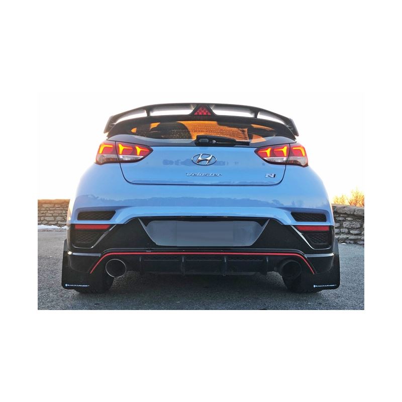 Rally Armor Black Mud Flap/Silver Logo for 2019-2020 Hyundai Veloster N (MF57-UR-BLK/SIL)