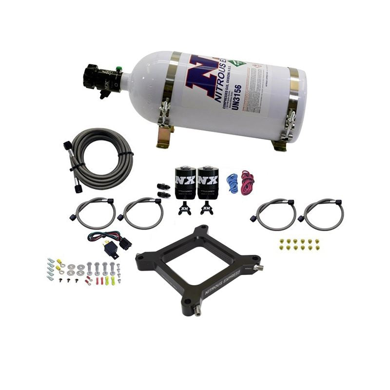 Nitrous Express 4150 Assassin Plate Pro Power Nitrous Kit (100-500HP) w/10lb Bottle (67540-10)