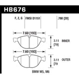 Hawk Performance Performance Ceramic Brake Pads (HB676Z.780)