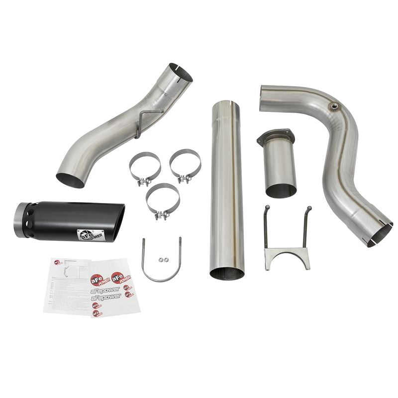 aFe ATLAS 5 IN Aluminized Steel DPF-Back Exhaust System w/Black Tip (49-03090-B)