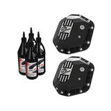 aFe Pro Series Dana 44 Front and Rear Differential Covers Black w/ Machined Fins (46-7111BB)