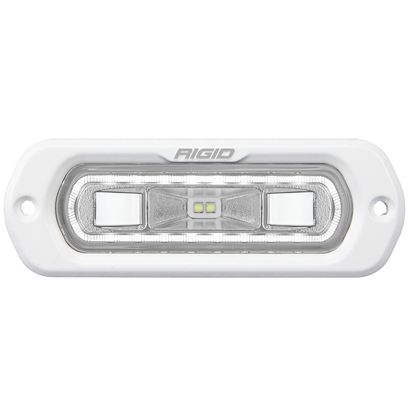 Rigid Industries SR-L Series Marine Spreader Pod, 2 Wire Flush Mount, White W/White Halo (51200)