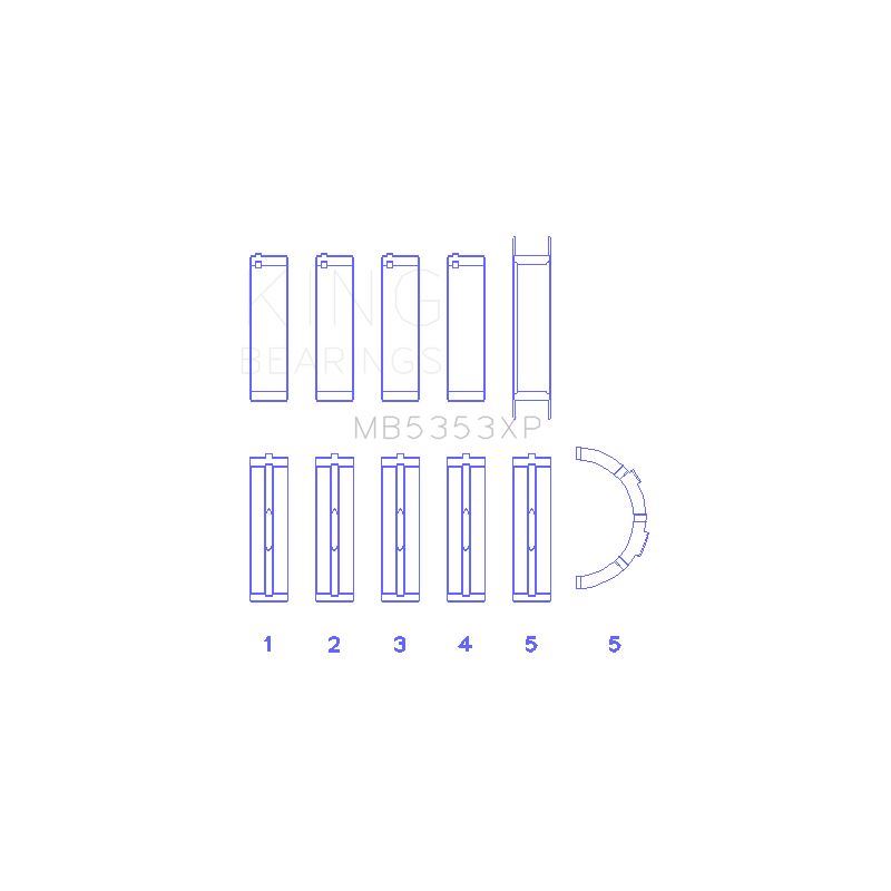 King Engine Bearings Main Bearing Set for 2006-2010 Mercury Grand Marquis (MB5353XP)