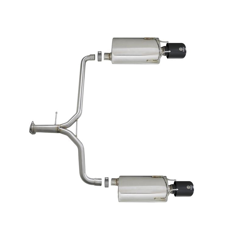 Takeda 2-1/4 IN to 1-3/4 IN 304 Stainless Steel Axle-Back Exhaust w/ Black Tips (49-36604-B)