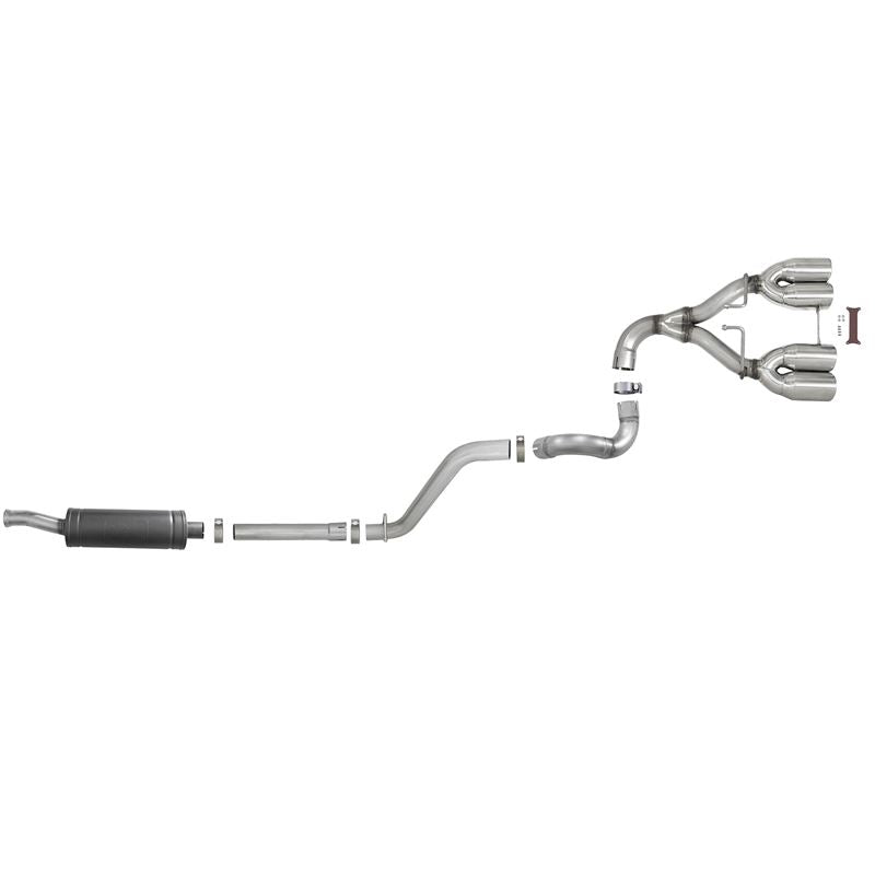 aFe Rebel Series 2-1/2 IN 304 Stainless Steel Cat-Back Exhaust w/ Polished Tip (49-38073-P)