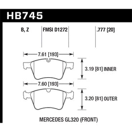 Hawk Performance Performance Ceramic Brake Pads (HB745Z.777)
