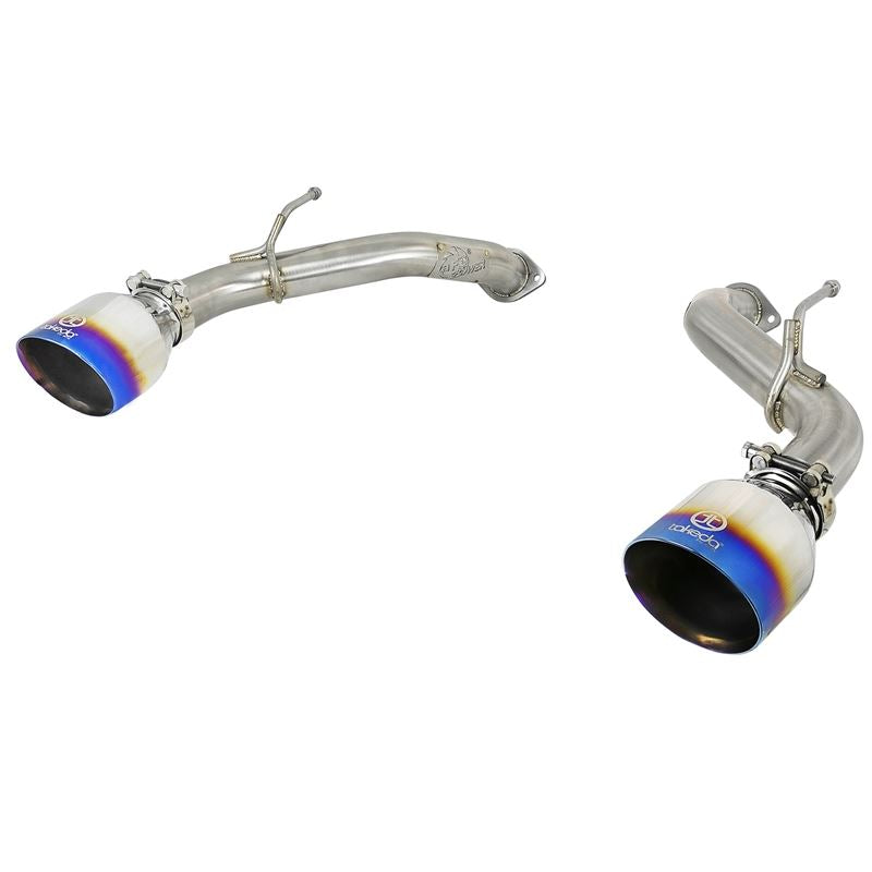 Takeda 2-1/2 IN 304 Stainless Steel Axle-Back Exhaust System w/Blue Flame Tips (49-36130NM-L)