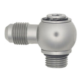 DeatschWerks 6AN ORB Male to 6AN Male Flare Low Profile 90-Degree Swivel - Anodized DW Titanium (6-02-0415)