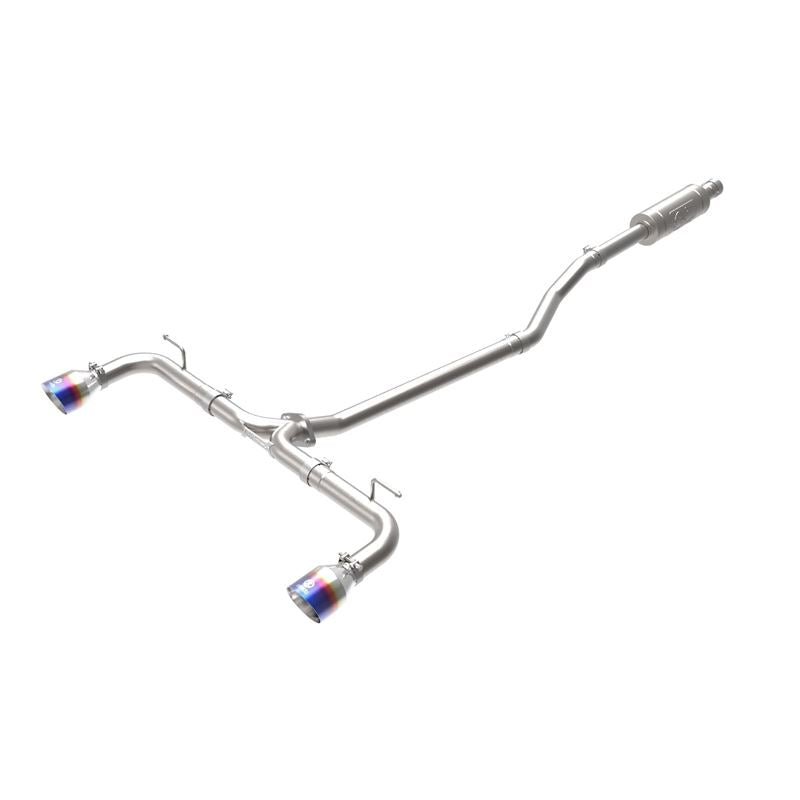 aFe Takeda 2-1/2 IN 304 Stainless Steel Cat-Back Exhaust System w/Blue Flame Tips (49-37015-L)