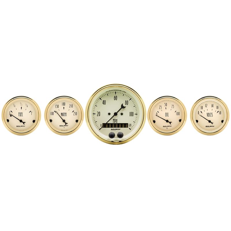 AutoMeter Golden Oldies 5 PIECE (3-3/8in and 2-1/16in.) GPS Speedometer Gauge Kit (1550)