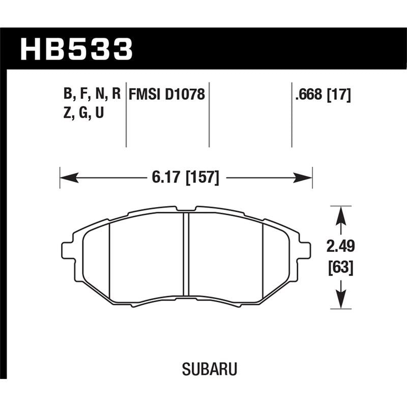 Hawk Performance Performance Ceramic Brake Pads (HB533Z.668)