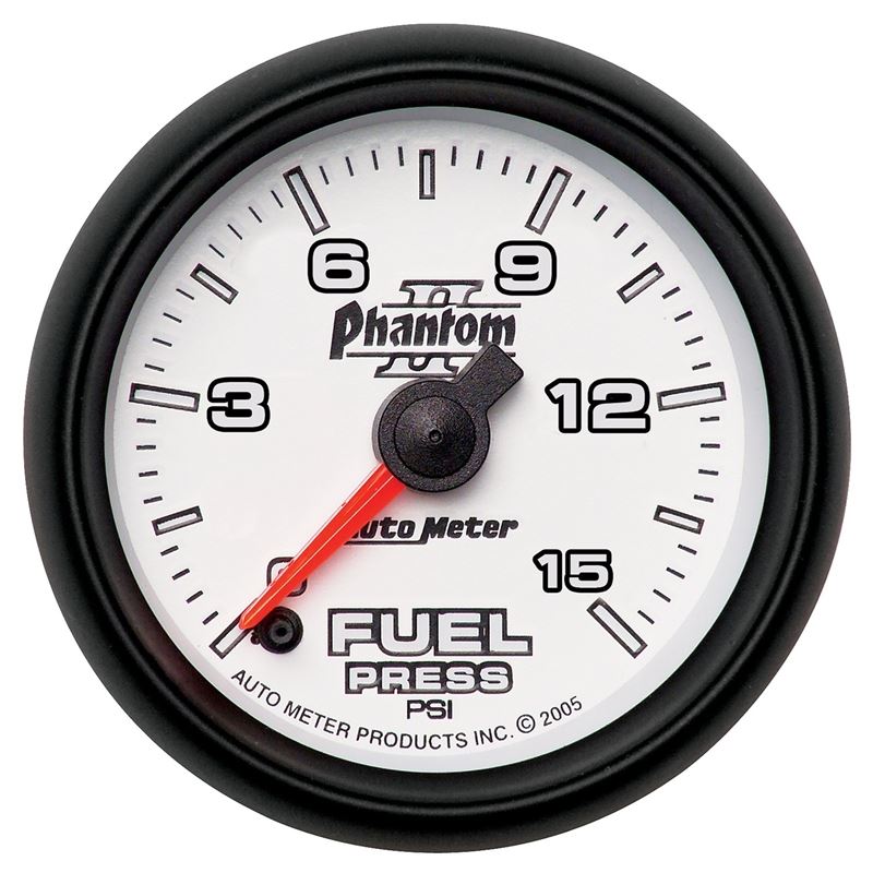 AutoMeter Phantom II Fuel Pressure Gauge 2-1/16in 15PSI Digital Stepper Motor (7561)