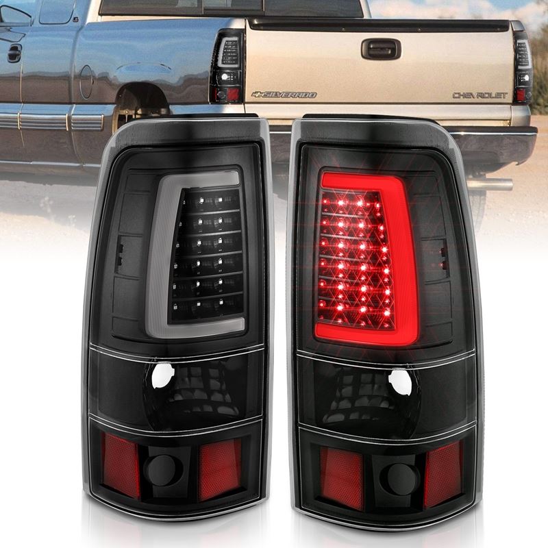 ANZO USA Tail Light Assembly, LED, Clear Lens, Black, Pair, (311330)