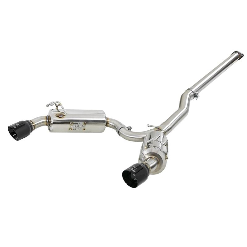 Takeda 3 IN to 2-1/2 IN 304 Stainless Steel Cat-Back Exhaust w/ Black Tips (49-36701-B)