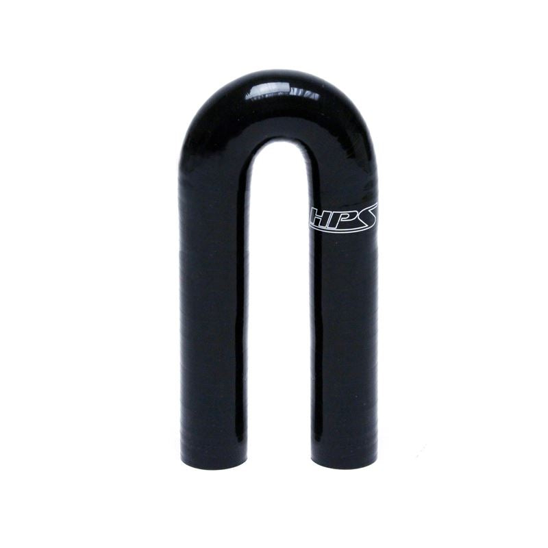 HPS 1.5" ID High Temp 4 ply Reinforced Silicone 180 Degree U Bend Elbow Cou (HTSEC180-150-BLK)