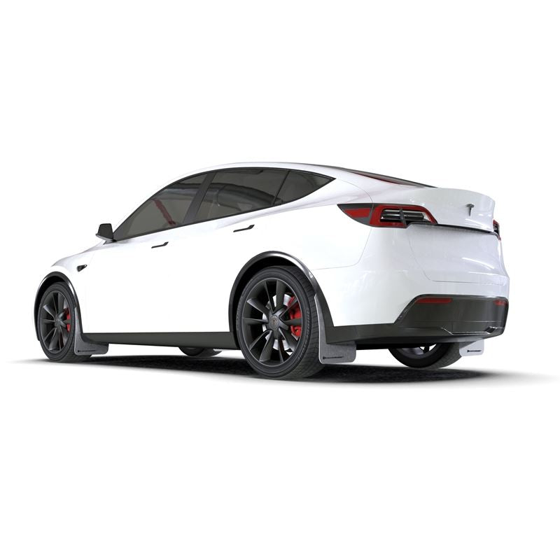 Rally Armor Black UR Mud Flap w/ White Logo for 2020-2022 Tesla Y (MF72-UR-BLK/WH)