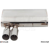 GTHAUS Meistershaft GT Racing Exhaust; 2x83mm (Round Split); Titanium (BM0312201)