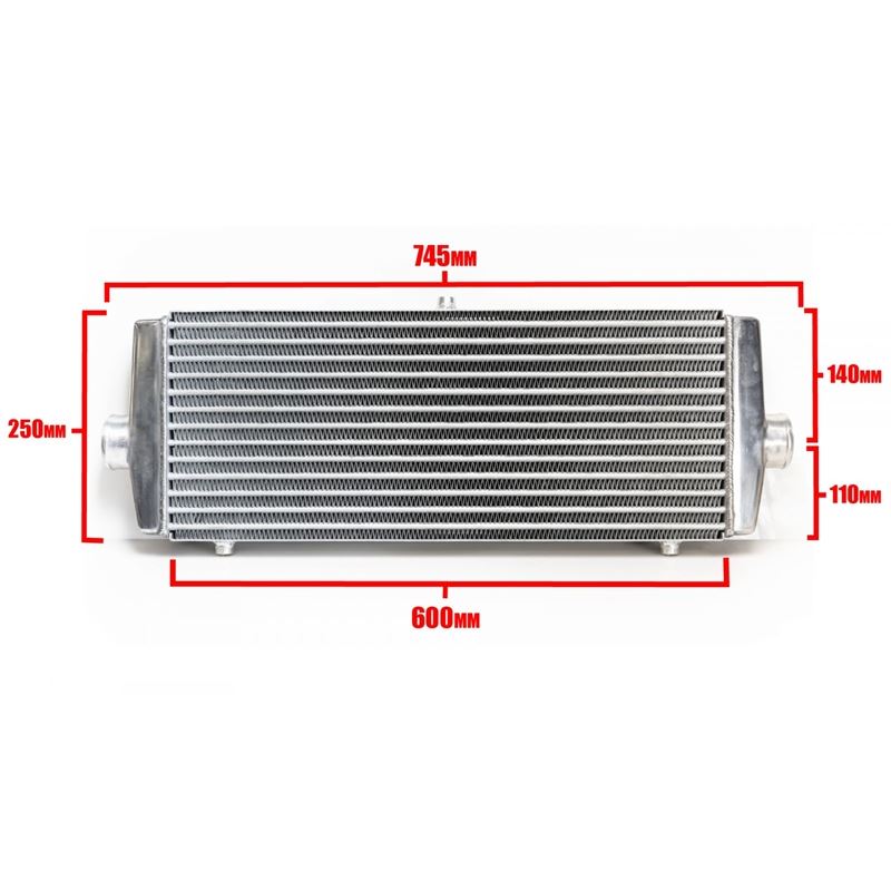 GReddy UNIVERSAL INTERCOOLER SPEC TYPE-28, BOTTOM 60mm INLET/OUTLET (12001416)