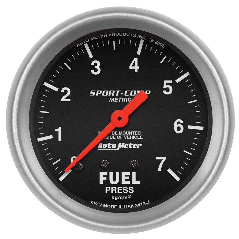 AutoMeter Sport-Comp 2 5/8in 0-7 Kg/Cm2 Mechanical Fuel Pressure Gauge (3412-J)