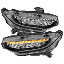 Load image into Gallery viewer, ANZO USA Projector Headlights w/Plank Style Design, Black w/Sequential Amber, Pair, LED (121527)