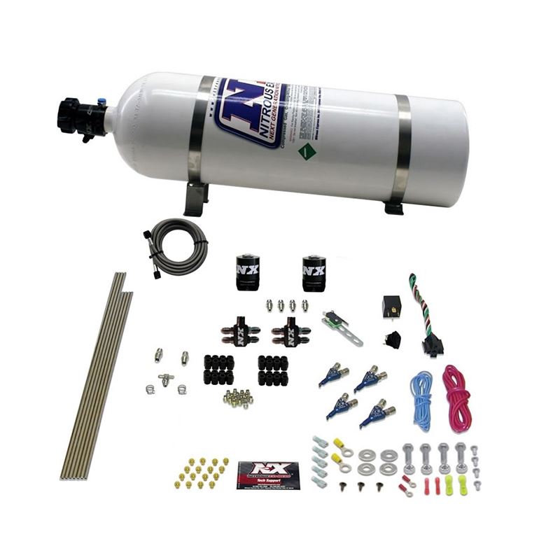 Nitrous Express 4 Cyl Gasoline EFI Nitrous Kit (50-250HP) w/15lb Bottle (80004EFI-15)