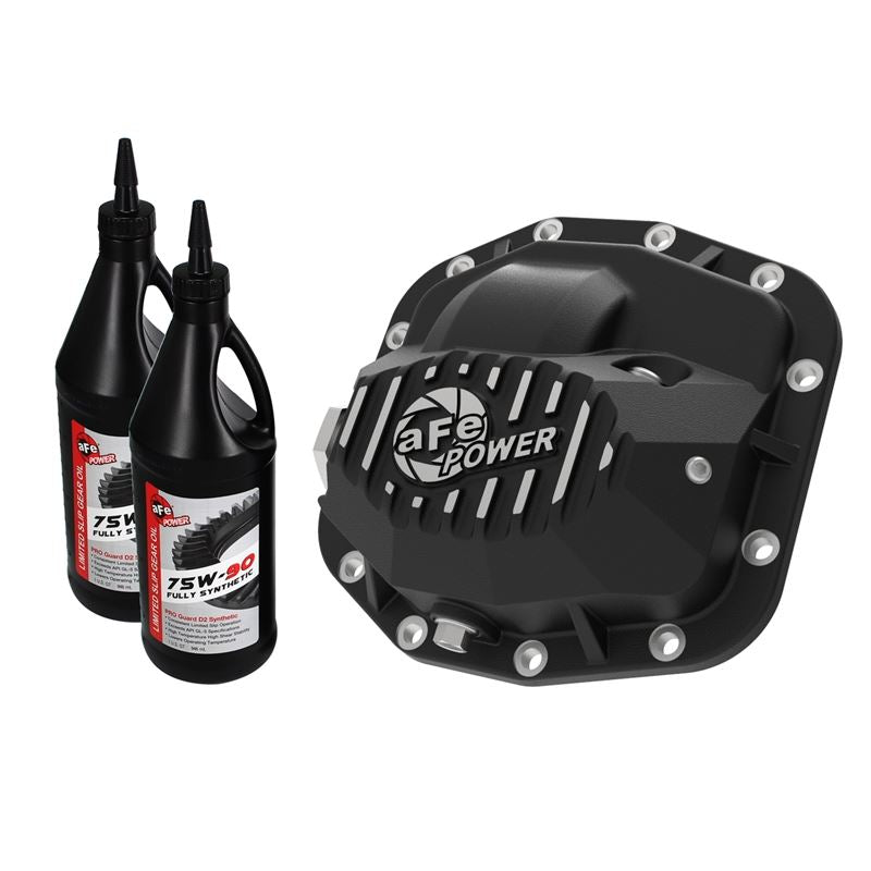 aFe Pro Series Front Differential Cover Black w/ Oil (Dana M186) (46-71011B)