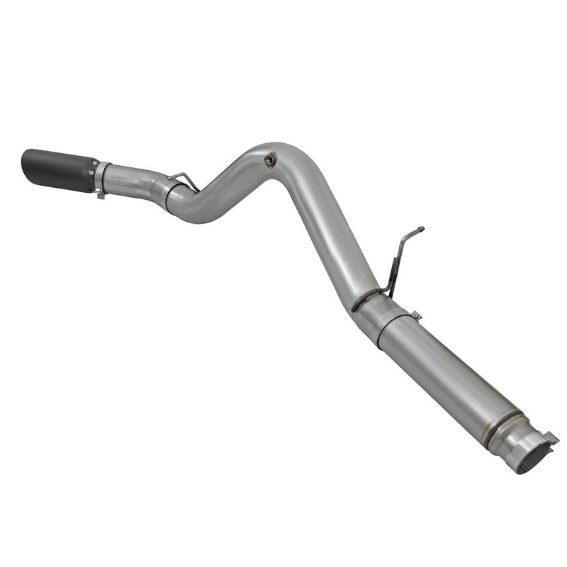 aFe Large Bore-HD 5 IN 409 Stainless Steel DPF-Back Exhaust System w/Black Tip (49-44081-B)