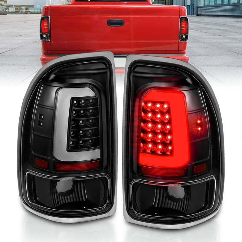 ANZO USA Tail Light Assembly, LED, Clear Lens, Black Housing, Pair, (311347)