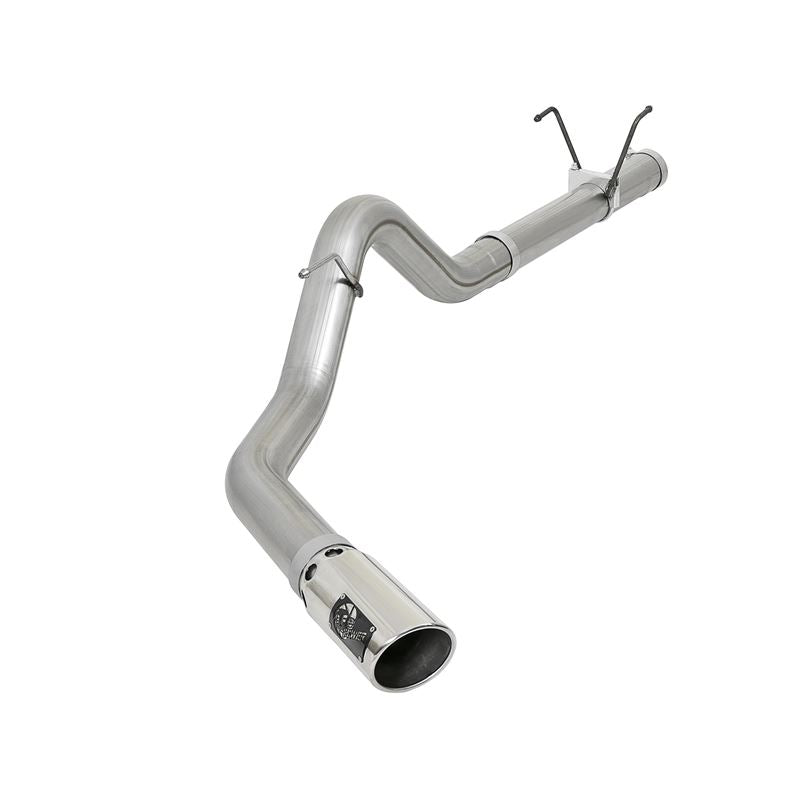 aFe Large Bore-HD 4 IN 409 Stainless Steel DPF-Back Exhaust System w/ Polished Tip (49-42006-P)