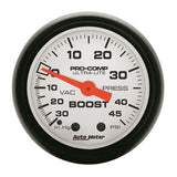 AutoMeter Phantom 52mm 30in Hg-Vac/45PSI Mechanical Vacuum/Boost Gauge (5708)