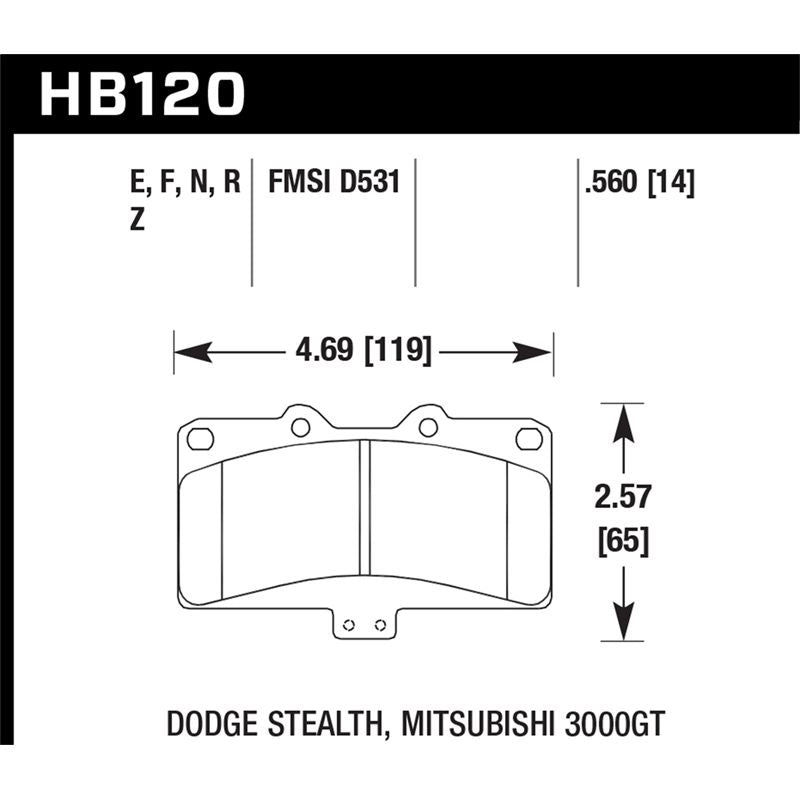 Hawk Performance Performance Ceramic Brake Pads (HB120Z.560)