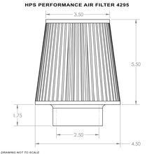 Load image into Gallery viewer, HPS High Flow Performance Air Filter,2.5" Flange ID,7.25" Length,Washable,Reuseable (HPS-4295)