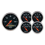 AutoMeter Designer 3-3/8in and 2-1/16in Kit Box-Elec Speedo and Elec Oil Press H2O Temp Volt Fuel Level (1421)