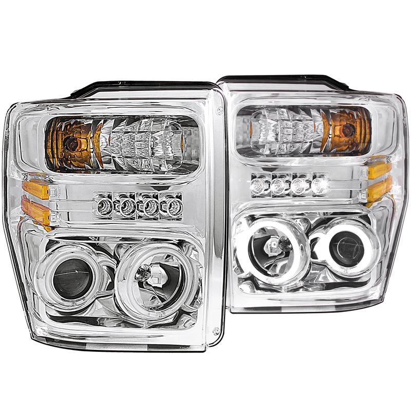 ANZO USA 2008-2010 Ford F-250 Projector Headlights w/ Halo Chrome (CCFL) (111167)